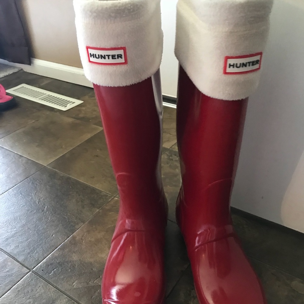 Red Hunter Boots + Socks